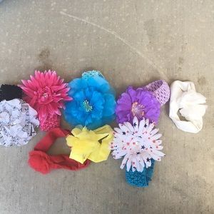 Lot of baby girl head bands 0-12 mo